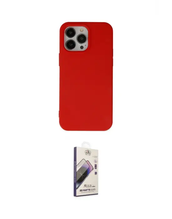 ieg™ iPhone 14 Pro Max Kılıf Ahenk Serisi - Siyah Bilvis 3D Mat Cam Ekran Koruyucu