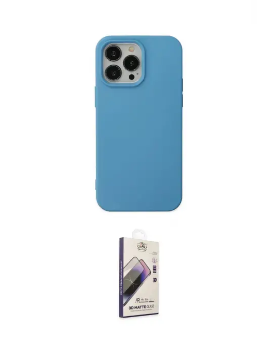 ieg™ iPhone 14 Pro Max Kılıf Ahenk Serisi - Siyah Bilvis 3D Mat Cam Ekran Koruyucu