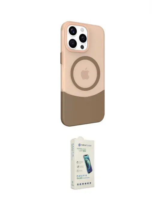 ieg™ iPhone 14 Pro Max Kılıf Çekirdek Asil Özel Seri - Şeffaf Pasifik Cam Ekran Koruyucu