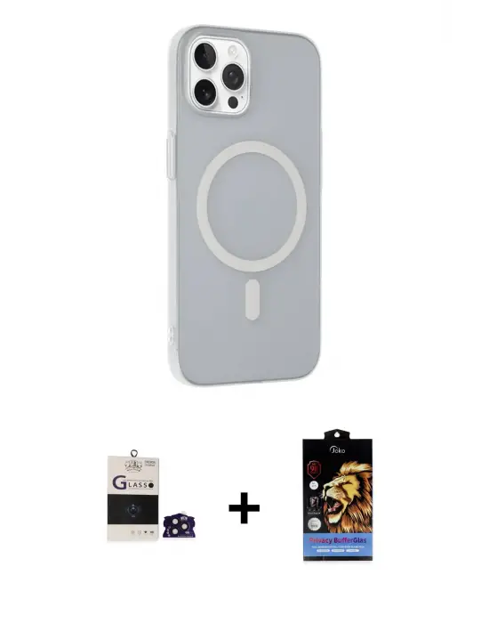 ieg™ iPhone 14 Pro Max Kılıf Çekirdek Modern Prime - Siyah Buffer Hayalet Cam Ekran Koruyucu + Bilvis Titan Kamera Lens - DNMR