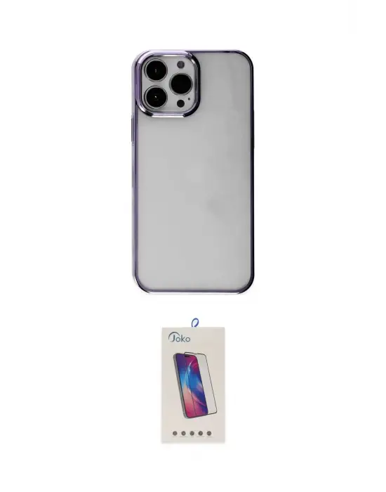 ieg™ iPhone 14 Pro Max Kılıf Doruk Doku Prime - Siyah Joko 5D Cam