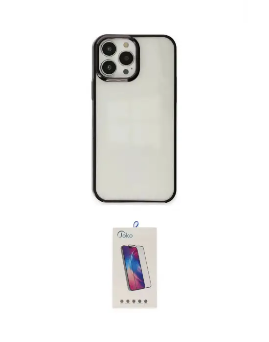 ieg™ iPhone 14 Pro Max Kılıf Doruk Doku Prime - Siyah Joko 5D Cam