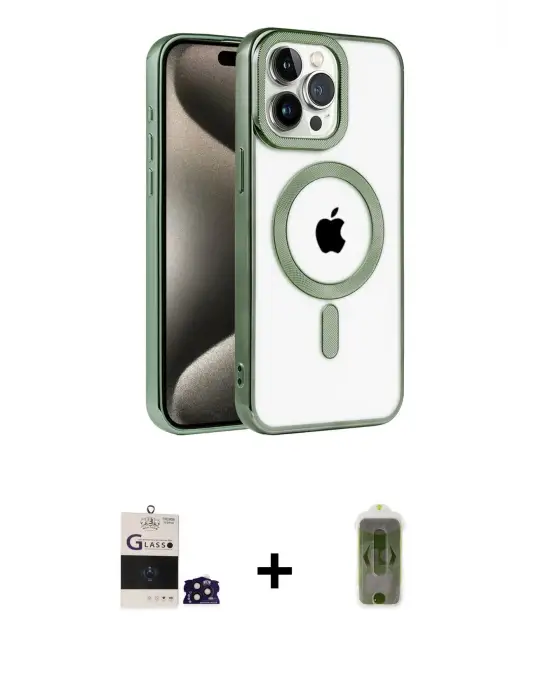 ieg™ iPhone 14 Pro Max Kılıf Eksen Form Koleksiyonu - Siyah Joko Magic 5D Hayalet Cam + Bilvis Titan Kamera Lens - DNMR