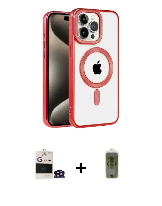 ieg™ iPhone 14 Pro Max Kılıf Eksen Form Koleksiyonu - Siyah Joko Magic 5D Hayalet Cam + Bilvis Titan Kamera Lens - DNMR