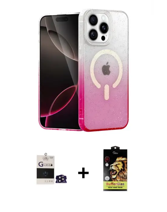 ieg™ iPhone 14 Pro Max Kılıf Eksen Minimal Özel Seri - Siyah Buffer Cam Ekran Koruyucu + Bilvis Titan Kamera Lens - DNMR
