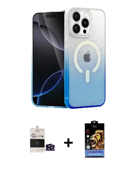 ieg™ iPhone 14 Pro Max Kılıf Eksen Minimal Özel Seri - Siyah Buffer Hayalet Cam Ekran Koruyucu + Bilvis Titan Kamera Lens - SH