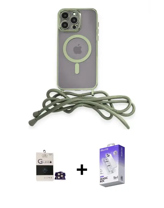 ieg™ iPhone 14 Pro Max Kılıf Eksen Özel Seri - Siyah Bilvis 5in1 3D Magic Cam Ekran Koruyucu + Bilvis Titan Kamera Lens - GD