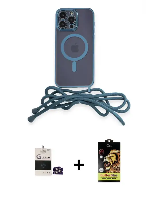 ieg™ iPhone 14 Pro Max Kılıf Eksen Özel Seri - Siyah Buffer Cam Ekran Koruyucu + Bilvis Titan Kamera Lens - GD