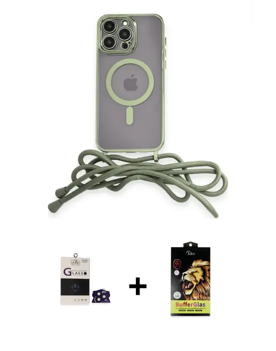ieg™ iPhone 14 Pro Max Kılıf Eksen Özel Seri - Siyah Buffer Cam Ekran Koruyucu + Bilvis Titan Kamera Lens - DNMR
