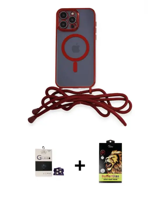 ieg™ iPhone 14 Pro Max Kılıf Eksen Özel Seri - Siyah Buffer Cam Ekran Koruyucu + Bilvis Titan Kamera Lens - GD