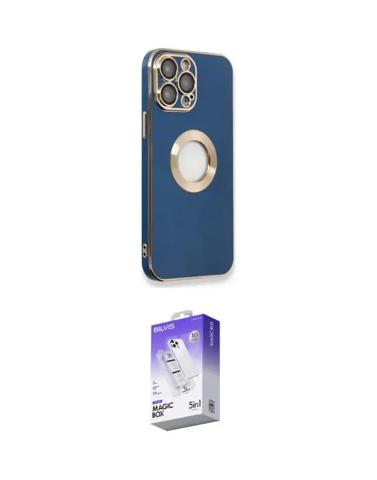 ieg™ iPhone 14 Pro Max Kılıf İz Form Serisi - Siyah Bilvis 5in1 3D Magic Cam Ekran Koruyucu