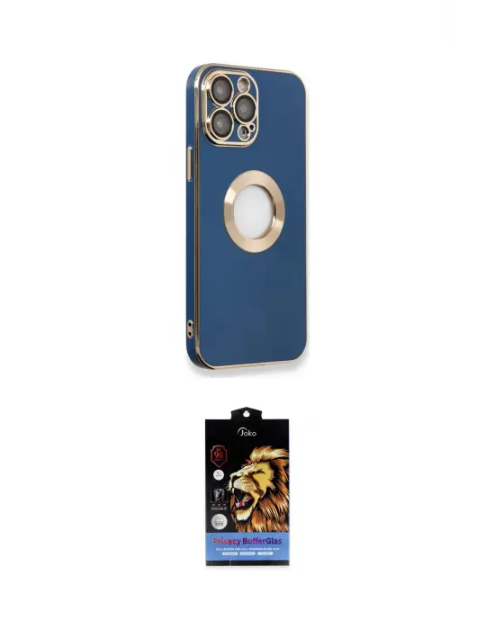 ieg™ iPhone 14 Pro Max Kılıf İz Form Serisi - Siyah Buffer Hayalet Cam Ekran Koruyucu