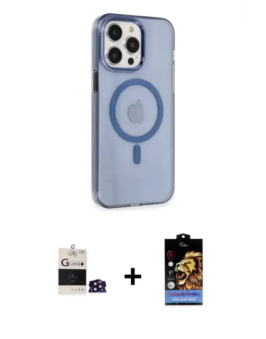 ieg™ iPhone 14 Pro Max Kılıf Kıvılcım Asil Özel Seri - Siyah Buffer Hayalet Cam Ekran Koruyucu + Bilvis Titan Kamera Lens - DNMR