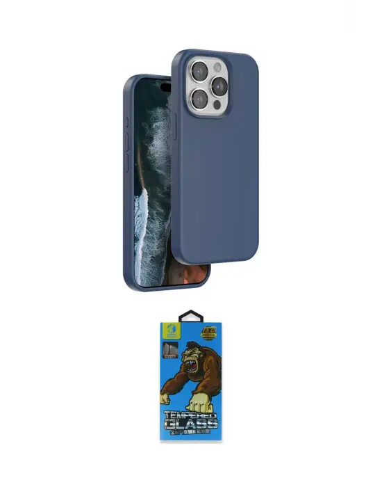 ieg™ iPhone 14 Pro Max Kılıf Kıvılcım Çizgi Serisi - Siyah 18D Cam Ekran Koruyucu