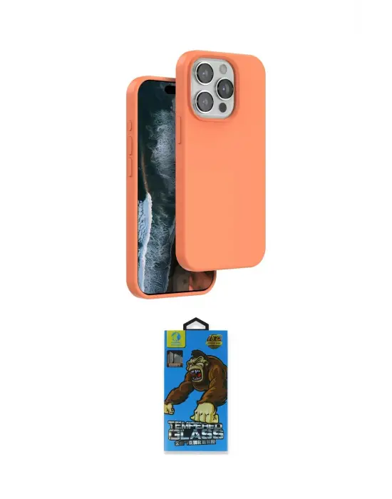ieg™ iPhone 14 Pro Max Kılıf Kıvılcım Çizgi Serisi - Siyah 18D Cam Ekran Koruyucu