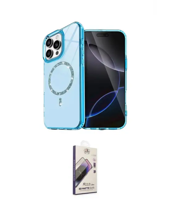 ieg™ iPhone 14 Pro Max Kılıf Kıvılcım Form Prime - Siyah Bilvis 3D Mat Cam Ekran Koruyucu