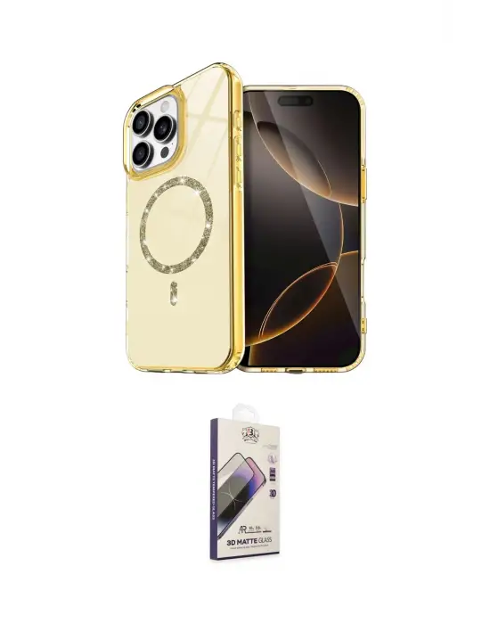 ieg™ iPhone 14 Pro Max Kılıf Kıvılcım Form Prime - Siyah Bilvis 3D Mat Cam Ekran Koruyucu
