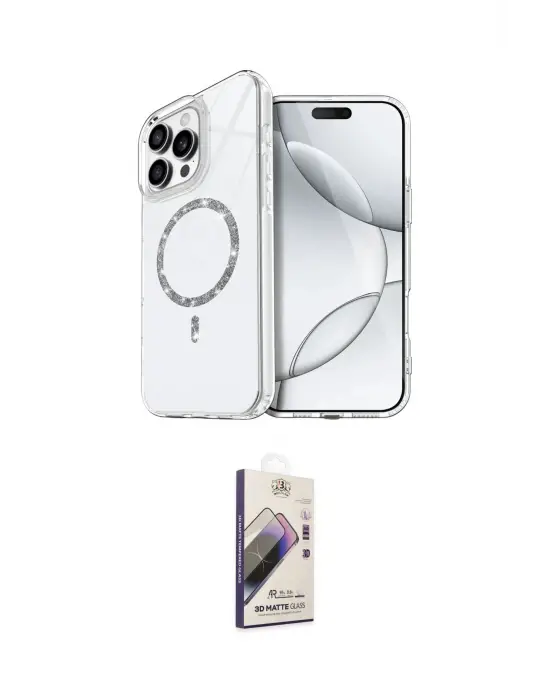 ieg™ iPhone 14 Pro Max Kılıf Kıvılcım Form Prime - Siyah Bilvis 3D Mat Cam Ekran Koruyucu
