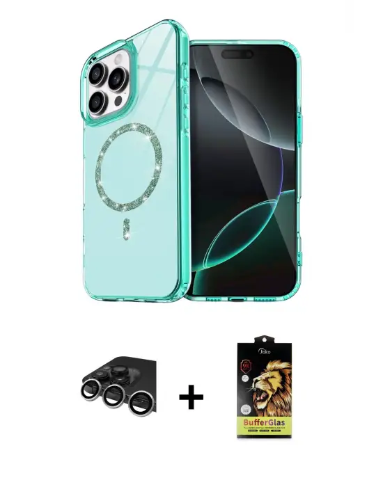 ieg™ iPhone 14 Pro Max Kılıf Kıvılcım Form Prime - Siyah Buffer Cam Ekran Koruyucu + Raze Metal Kamera Lens - GS