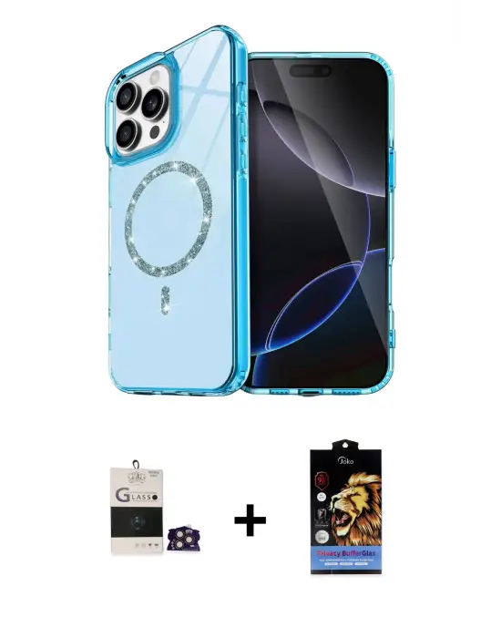 ieg™ iPhone 14 Pro Max Kılıf Kıvılcım Form Prime - Siyah Buffer Hayalet Cam Ekran Koruyucu + Bilvis Titan Kamera Lens - GD