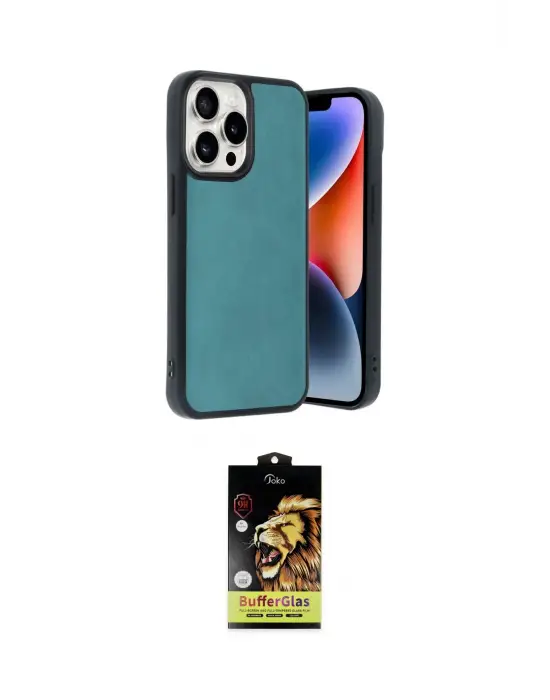 ieg™ iPhone 14 Pro Max Kılıf Kıvılcım Işık Serisi - Siyah Buffer Cam Ekran Koruyucu