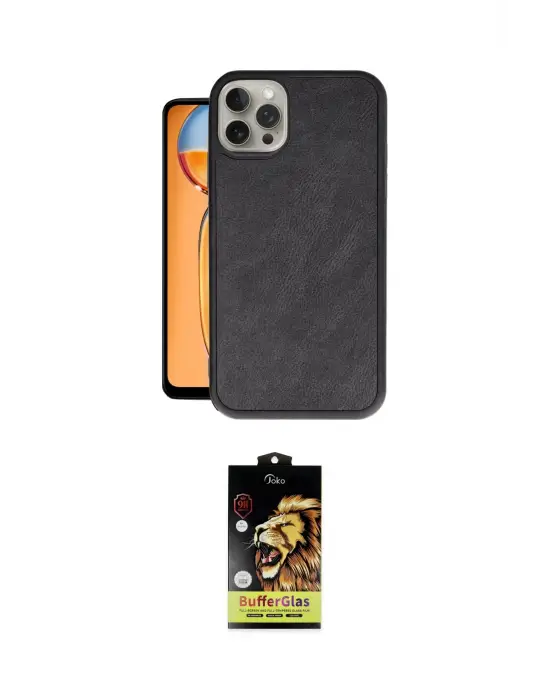 ieg™ iPhone 14 Pro Max Kılıf Kıvılcım Işık Serisi - Siyah Buffer Cam Ekran Koruyucu