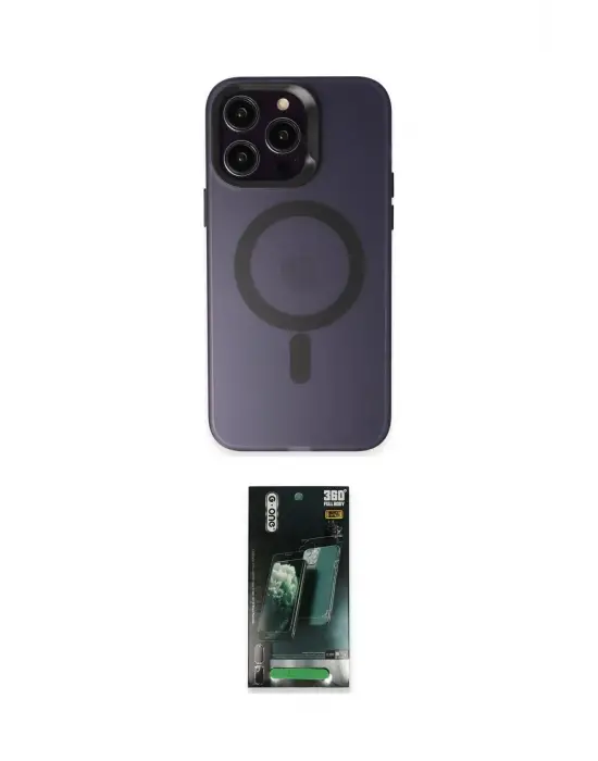 ieg™ iPhone 14 Pro Max Kılıf Kozmos Çizgi Prime - Şeffaf 360 Full Body Arka Koruyucu