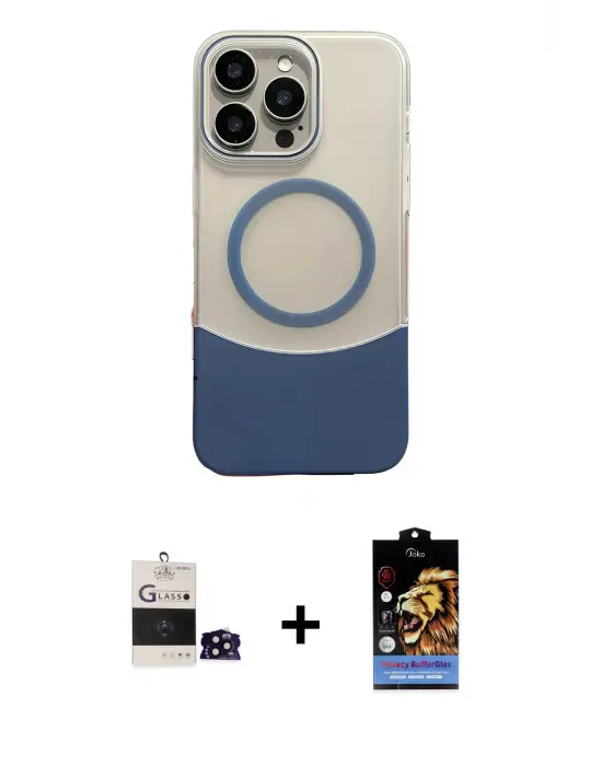 ieg™ iPhone 14 Pro Max Kılıf Kozmos Form Özel Seri - Siyah Buffer Hayalet Cam Ekran Koruyucu + Bilvis Titan Kamera Lens - SH