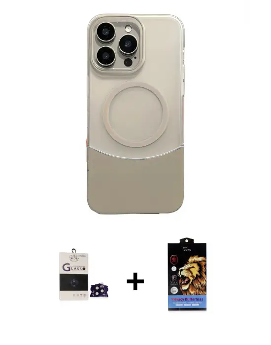 ieg™ iPhone 14 Pro Max Kılıf Kozmos Form Özel Seri - Siyah Buffer Hayalet Cam Ekran Koruyucu + Bilvis Titan Kamera Lens - SH