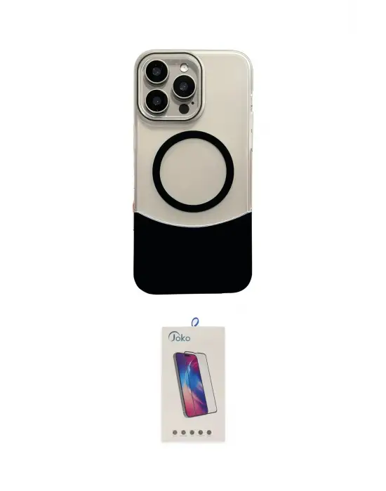 ieg™ iPhone 14 Pro Max Kılıf Kozmos Form Özel Seri - Siyah Joko 5D Cam