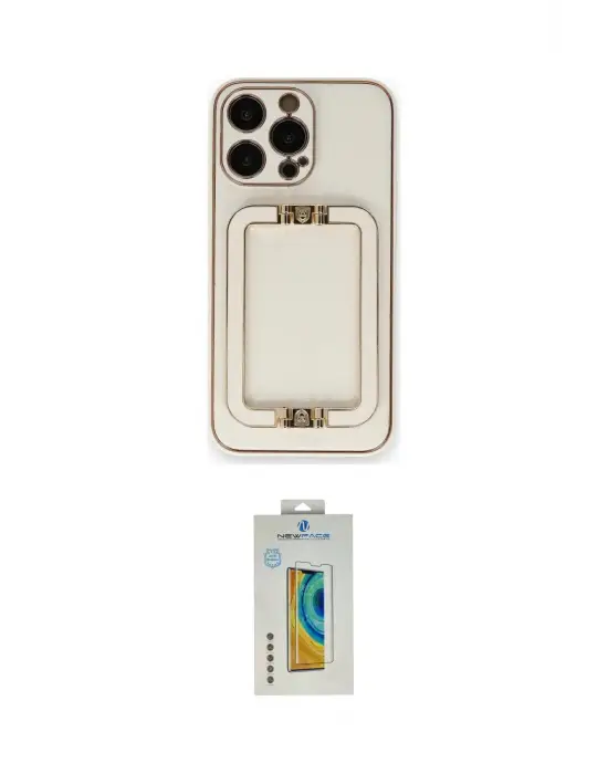 ieg™ iPhone 14 Pro Max Kılıf Kozmos Minimal Prime - Siyah Polymer Nano Ekran Koruyucu