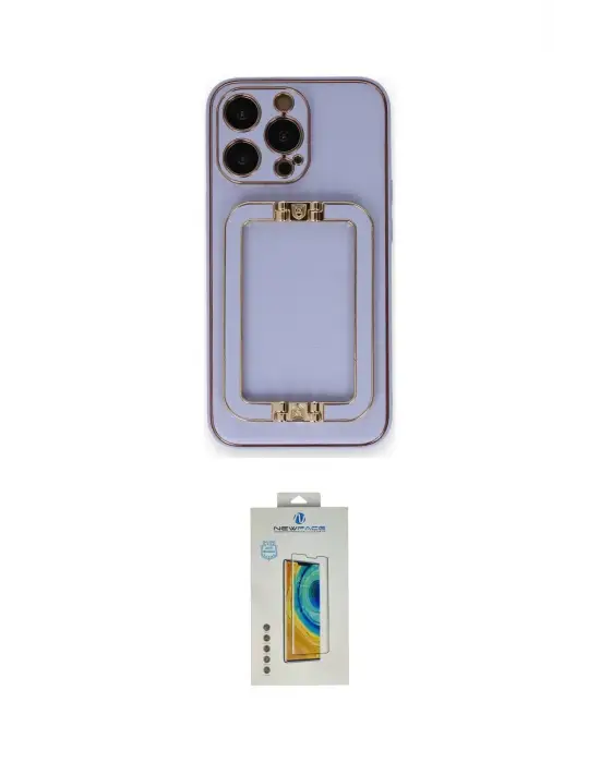 ieg™ iPhone 14 Pro Max Kılıf Kozmos Minimal Prime - Siyah Polymer Nano Ekran Koruyucu