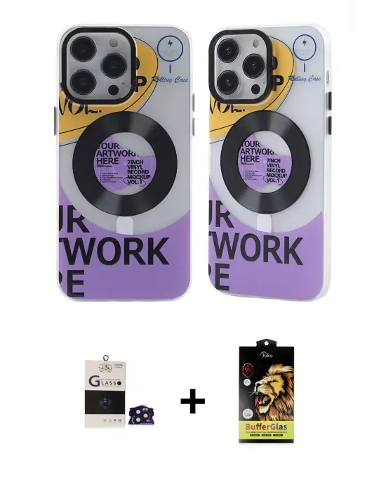 ieg™ iPhone 14 Pro Max Kılıf Nova Doku Koleksiyonu - Siyah Buffer Cam Ekran Koruyucu + Bilvis Titan Kamera Lens - DNMR