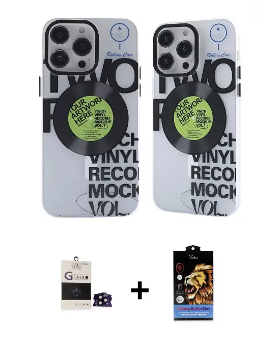 ieg™ iPhone 14 Pro Max Kılıf Nova Doku Koleksiyonu - Siyah Buffer Hayalet Cam Ekran Koruyucu + Bilvis Titan Kamera Lens - SH
