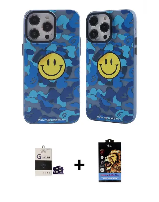 ieg™ iPhone 14 Pro Max Kılıf Nova Doku Koleksiyonu - Siyah Buffer Hayalet Cam Ekran Koruyucu + Bilvis Titan Kamera Lens - SH