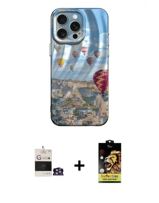 ieg™ iPhone 14 Pro Max Kılıf Nova Doku Prime - Siyah Buffer Cam Ekran Koruyucu + Bilvis Titan Kamera Lens - GS