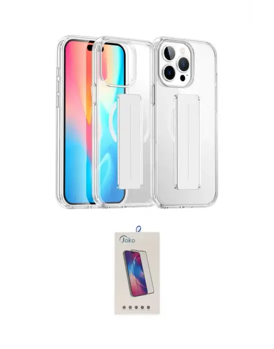 ieg™ iPhone 14 Pro Max Kılıf Nova Işık Koleksiyonu - Siyah Joko 5D Cam