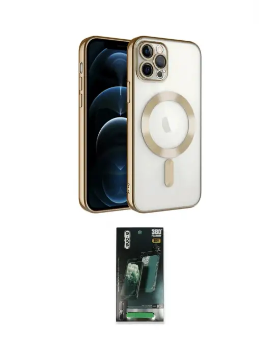 ieg™ iPhone 14 Pro Max Kılıf Nova Işık Özel Seri - Siyah 360 Mat Full Body Arka Koruyucu
