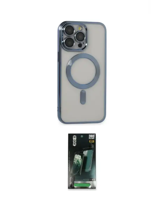 ieg™ iPhone 14 Pro Max Kılıf Nova Işık Özel Seri - Siyah 360 Mat Full Body Arka Koruyucu