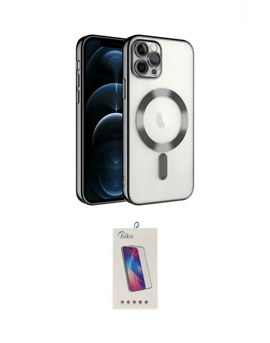 ieg™ iPhone 14 Pro Max Kılıf Nova Işık Özel Seri - Siyah Joko 5D Cam