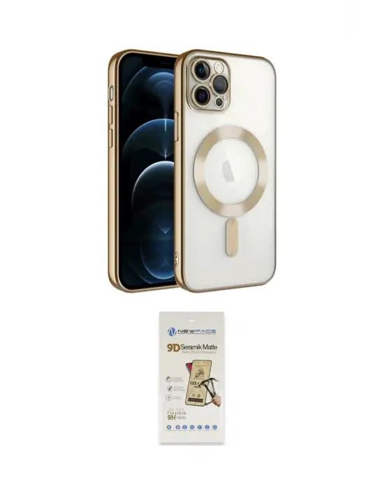 ieg™ iPhone 14 Pro Max Kılıf Nova Işık Özel Seri - Siyah Mat Seramik Nano Ekran Koruyucu