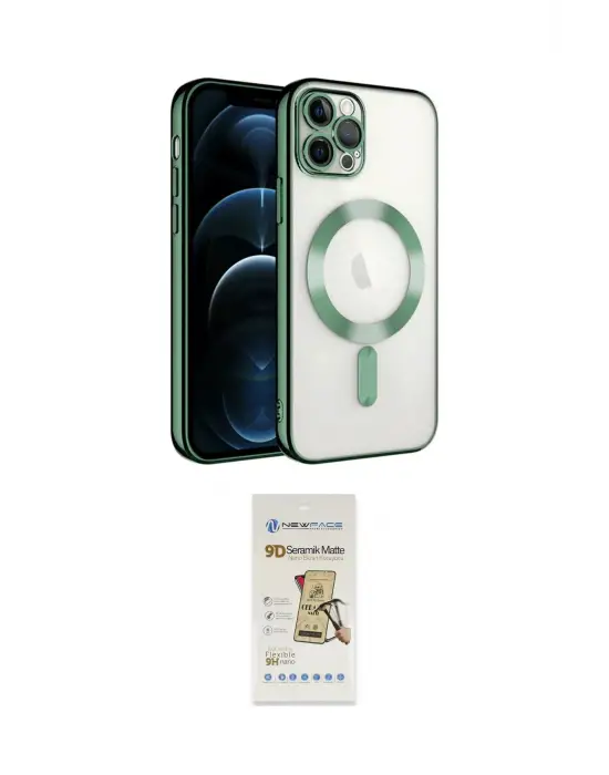 ieg™ iPhone 14 Pro Max Kılıf Nova Işık Özel Seri - Siyah Mat Seramik Nano Ekran Koruyucu