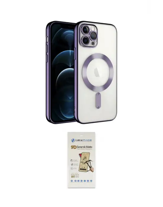 ieg™ iPhone 14 Pro Max Kılıf Nova Işık Özel Seri - Siyah Mat Seramik Nano Ekran Koruyucu