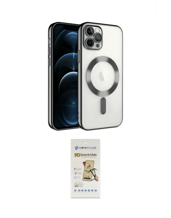 ieg™ iPhone 14 Pro Max Kılıf Nova Işık Özel Seri - Siyah Mat Seramik Nano Ekran Koruyucu