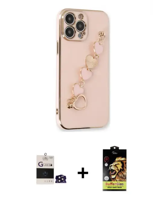 ieg™ iPhone 14 Pro Max Kılıf Nova Işık Prime - Siyah Buffer Cam Ekran Koruyucu + Bilvis Titan Kamera Lens - DNMR
