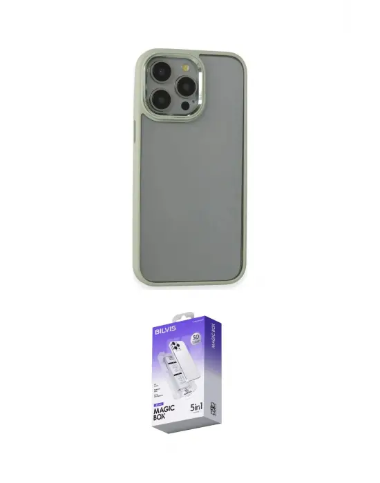 ieg™ iPhone 14 Pro Max Kılıf Nova Işık Serisi - Siyah Bilvis 5in1 3D Magic Cam Ekran Koruyucu