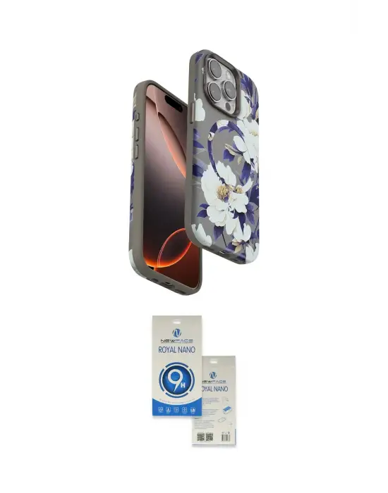 ieg™ iPhone 14 Pro Max Kılıf Siluet Doku - Şeffaf Royal Nano Ekran Koruyucu