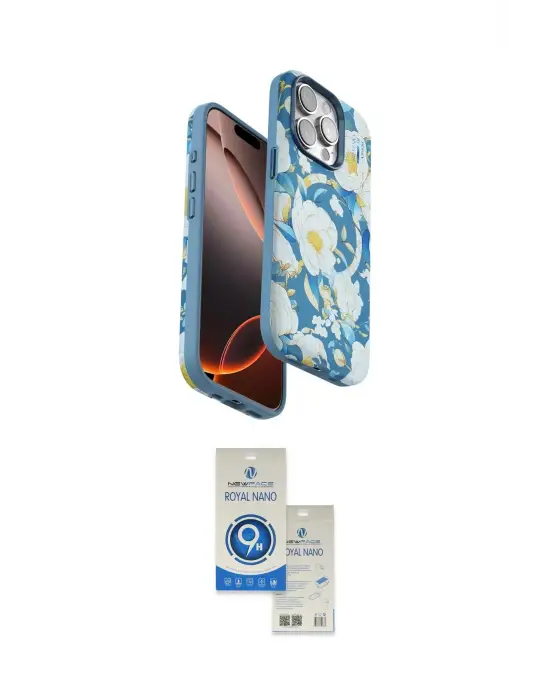 ieg™ iPhone 14 Pro Max Kılıf Siluet Doku - Şeffaf Royal Nano Ekran Koruyucu