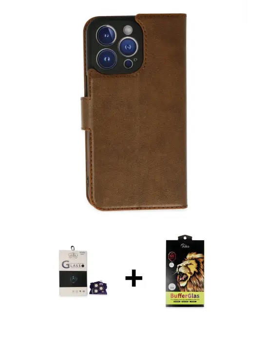 ieg™ iPhone 14 Pro Max Kılıf Siluet Işık Serisi - Siyah Buffer Cam Ekran Koruyucu + Bilvis Titan Kamera Lens - GD