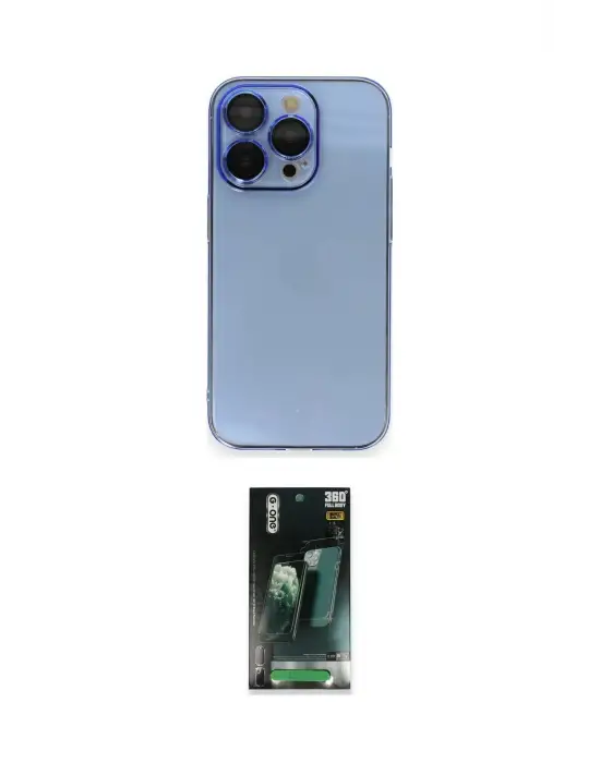 ieg™ iPhone 14 Pro Max Kılıf Siluet Minimal Özel Seri - Siyah 360 Mat Full Body Arka Koruyucu